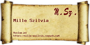 Mille Szilvia névjegykártya